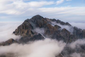 秋の登山風景