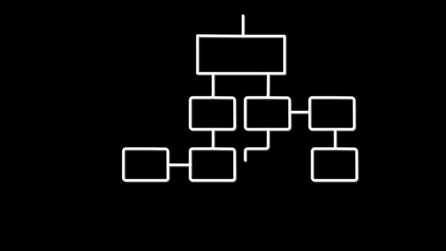 Decision tree, flow chart self drawing animation. Decision tree, flow chart self drawing animation. Black background.	