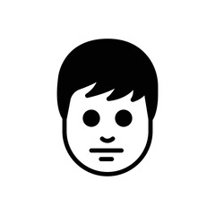 Black solid icon for face man