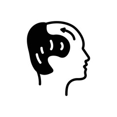 Black solid icon for losses