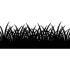 Naklejka premium solid long black silhouettes grass on white background vector