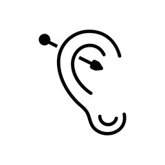 Black solid icon for pierce