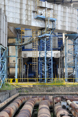 Old and rusty thermal power plant