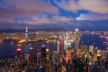 Fototapeta na wymiar Hong Kong Cityscape From The Peak