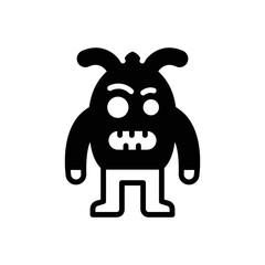 Black solid icon for monsters