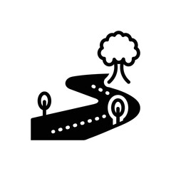 Black solid icon for path