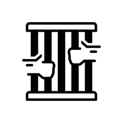 Black solid icon for prison