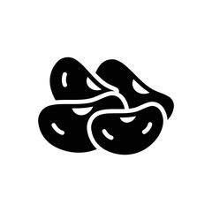 Black solid icon for bean