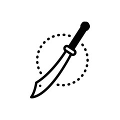 Black solid icon for sword 