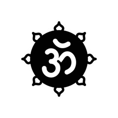 Black solid icon for om culture