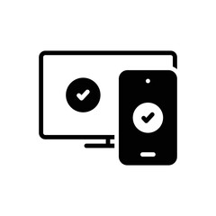 Black solid icon for connected