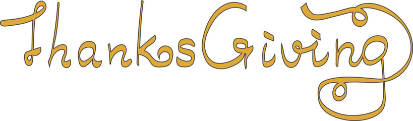 Celebrate Happy Thanksgiving festive phrase Hand Lettering Graphic Element