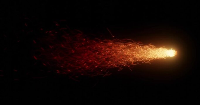 isolated 3d render of fire flames for rocket engine exhaust bursting