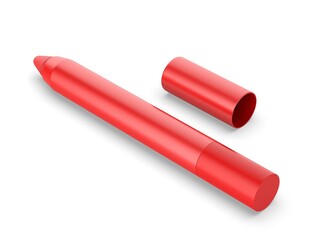 Blank lip color crayon template, 3d render illustration.