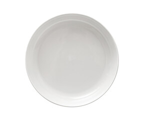 Isolated single white circle dish utensil on transparent background