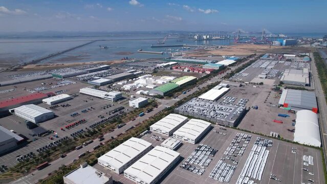 수입,수출항구 평택항 산업단지의 풍경