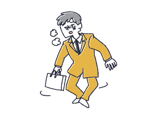 疲労が溜まってフラフラする男性　眼精疲労や目の病気に関するイラスト