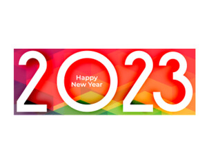 2023 happy new year colorful paper style background