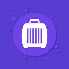 Pet carrier for dogs or cats vector icon