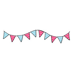 Obraz premium Party decorations bunting pastel vintage color, hand drawn, 