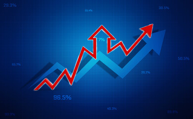 3d rendering business graph and documents. Stock market chart. Business graph background, Financial Background