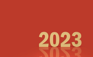 New Year 2023 Creative Design Concept - 3D Rendered Image	

