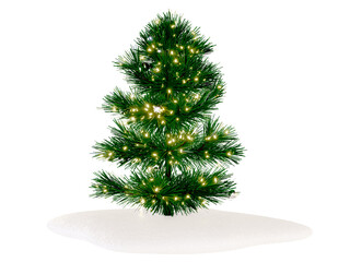 3D Christmas tree or pine tree 3D ready to decorate , isolated on transparent background