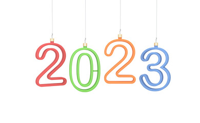 New Year 2023 Creative Design Concept - 3D Rendered Image	
