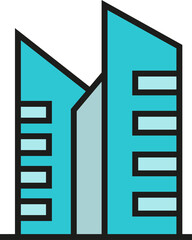 blue office building icon