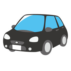 黒い車　斜め前面	