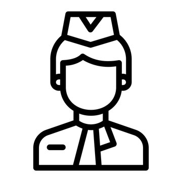 recommend clip art: air hostess line icon