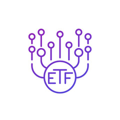 ETF, exchange traded funds line icon