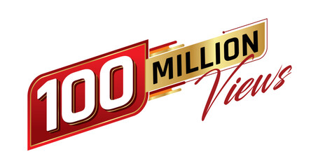 100 million views isolated on background. Vector illustration.