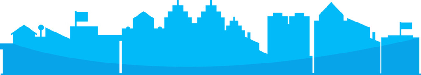 Fototapeta premium blue silhouette city skyline illustration