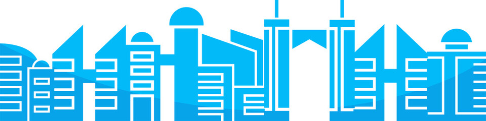 blue silhouette city skyline illustration