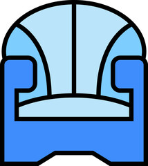 blue sofa icon illustration