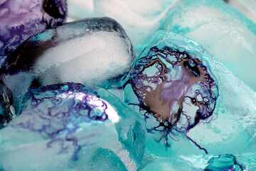 Purple and blue ice 