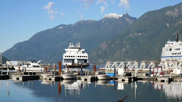 Horseshoe Bay, British Columbia, Canada -- November 2, 2022: BC Ferries terminal.