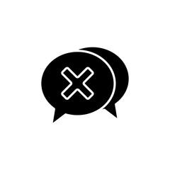 icon Glyph feedback, bubble chat, chatting, review, comment, rating, editable color. glyph solid black icon style