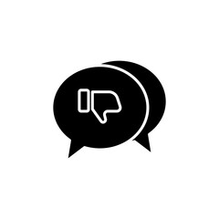 icon Glyph feedback, bubble chat, chatting, review, comment, rating, editable color. glyph solid black icon style
