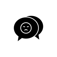 icon glyph emoji, emoticon, expression, customer, feedback, rating, review, chat, communication, bubble chat. editable color. glyph or solid black icon style.