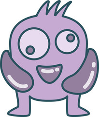 funny doodle monster character illustration