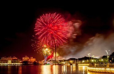 Fototapeta premium New Year Fireworks Show At Putrajaya, Malaysia