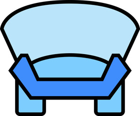 blue sofa icon illustration