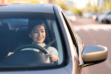 Beautiful businesswoman is commuting from office at her luxury car