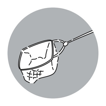 recommend clip art: すくい網のアイコン（白黒）