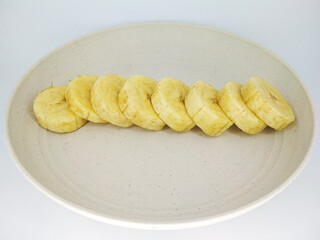 sliced banana on a plate