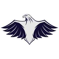 Simple standing eagle logo with spread wings