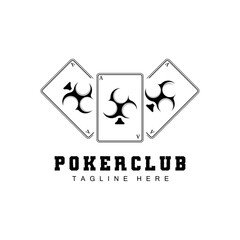 Poker Casino Card Logo, Diamond Card Icon, Hearts, Spades, Ace. Gambling Game Poker Club Design