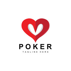 Poker Casino Card Logo, Diamond Card Icon, Hearts, Spades, Ace. Gambling Game Poker Club Design